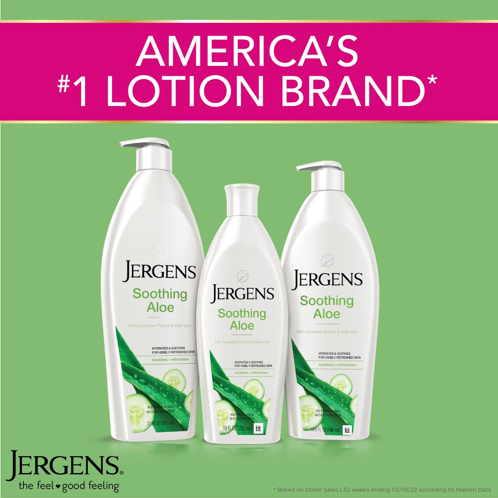 Creamy, fast-absorbing texture of Jergens lotion on skin.
