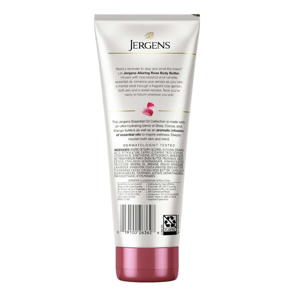 Piel suave tras ducha gracias a Jergens Rose Body Butter.