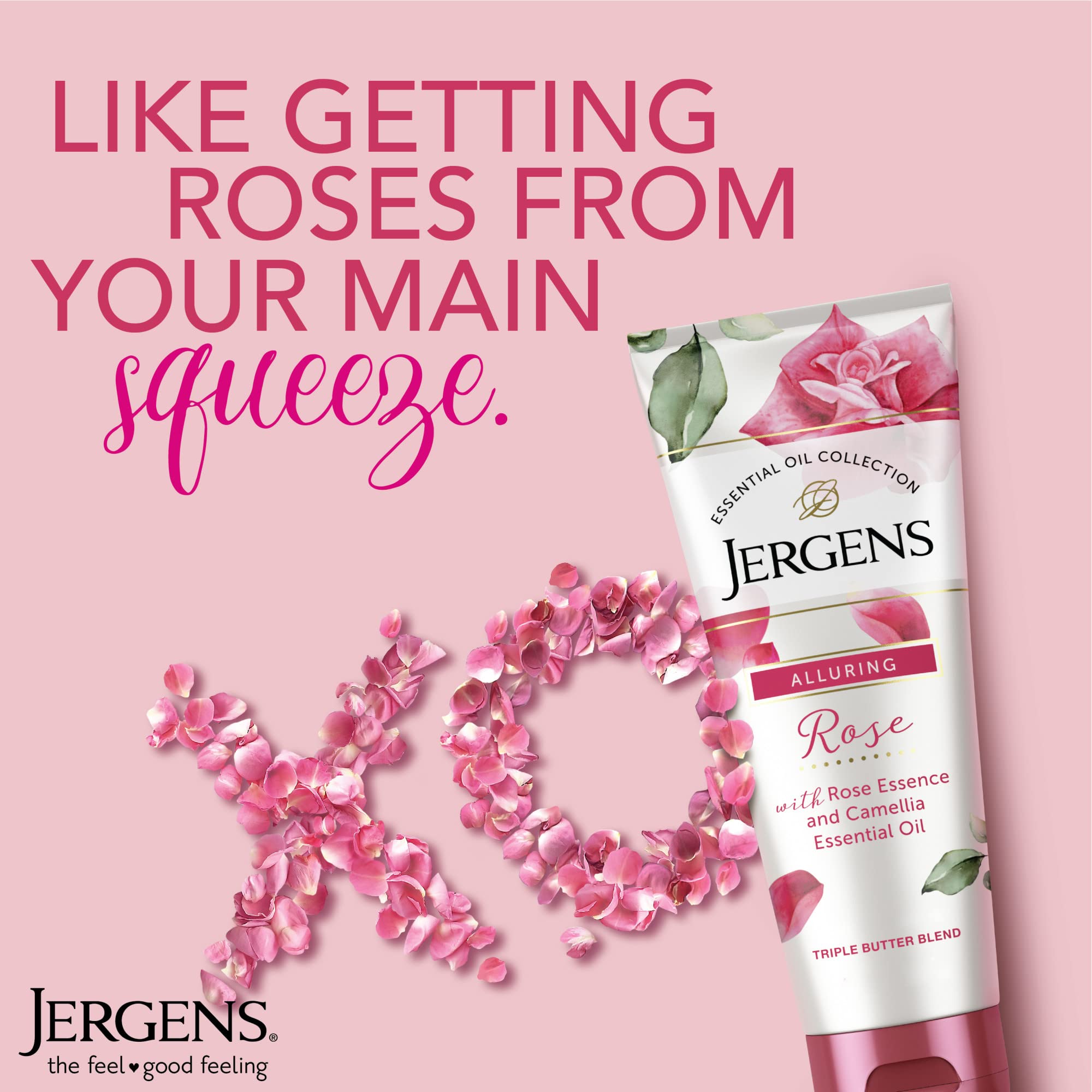 Textura cremosa de Jergens Rose Body Butter se extiende con facilidad.