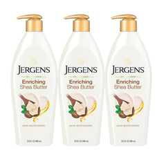 Loción Jergens Shea Butter en botella, hidratación profunda para manos y cuerpo.