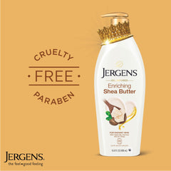 Jergens Shea Butter Lotion being applied to hand for silky hydration