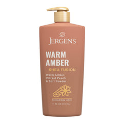 Locion Jergens Shea Fusion Ambar Calido en frasco con hidratacion de 24 horas
