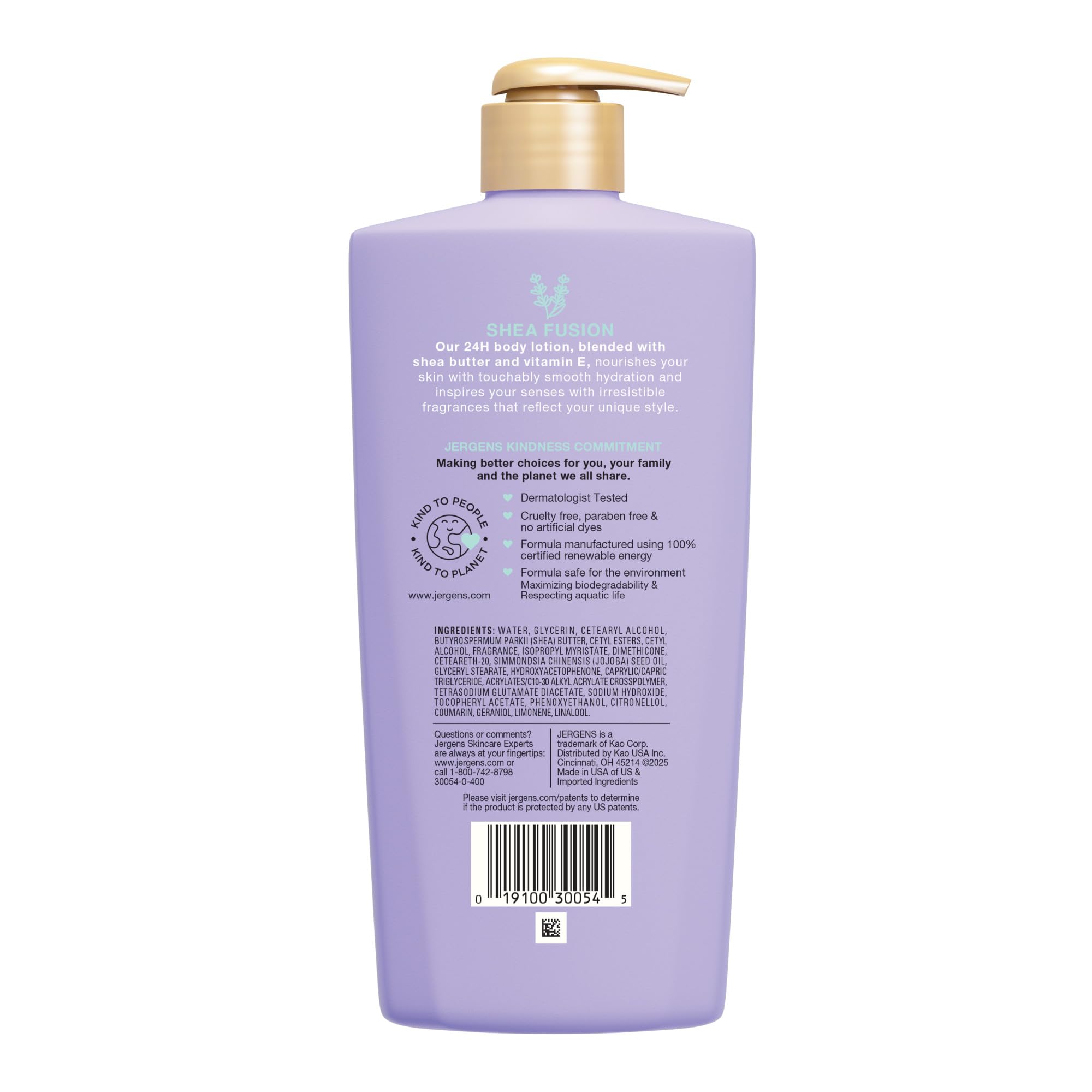 Aroma de lavanda de Jergens Shea Fusion para ritual relajante.