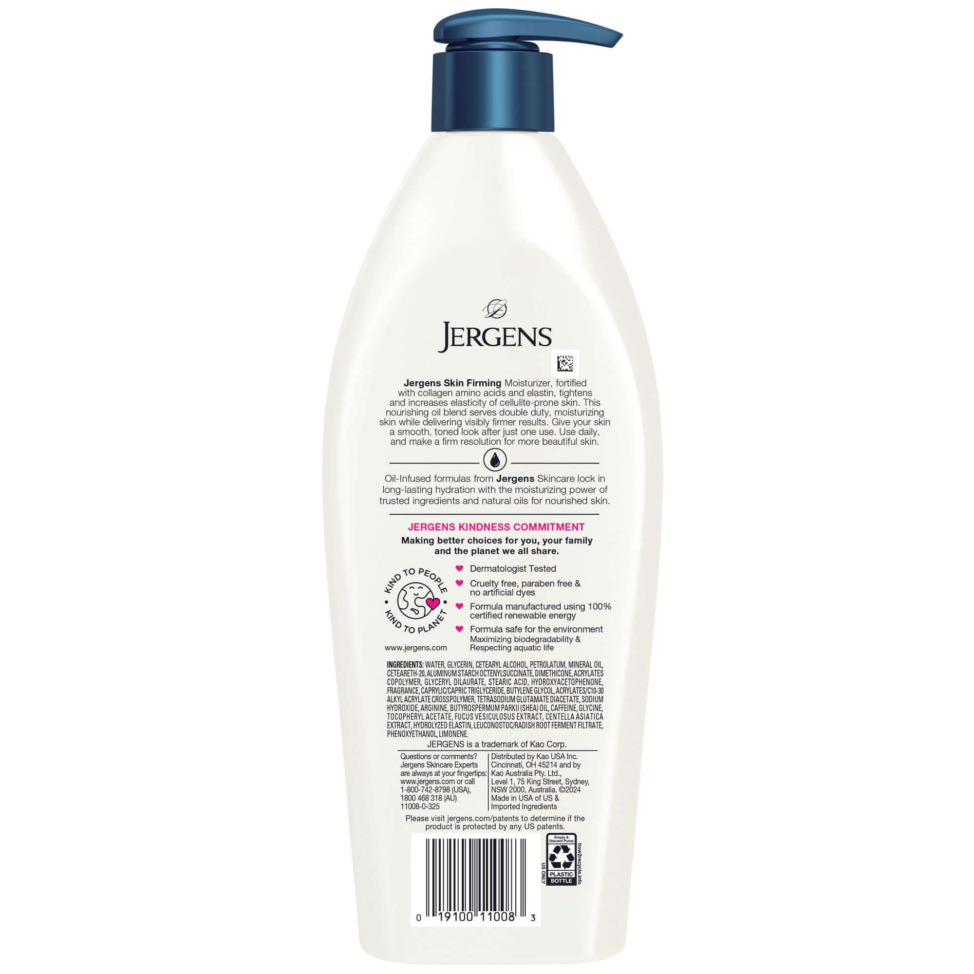 Finished skin looks smooth and firmer after using Jergens lotion.