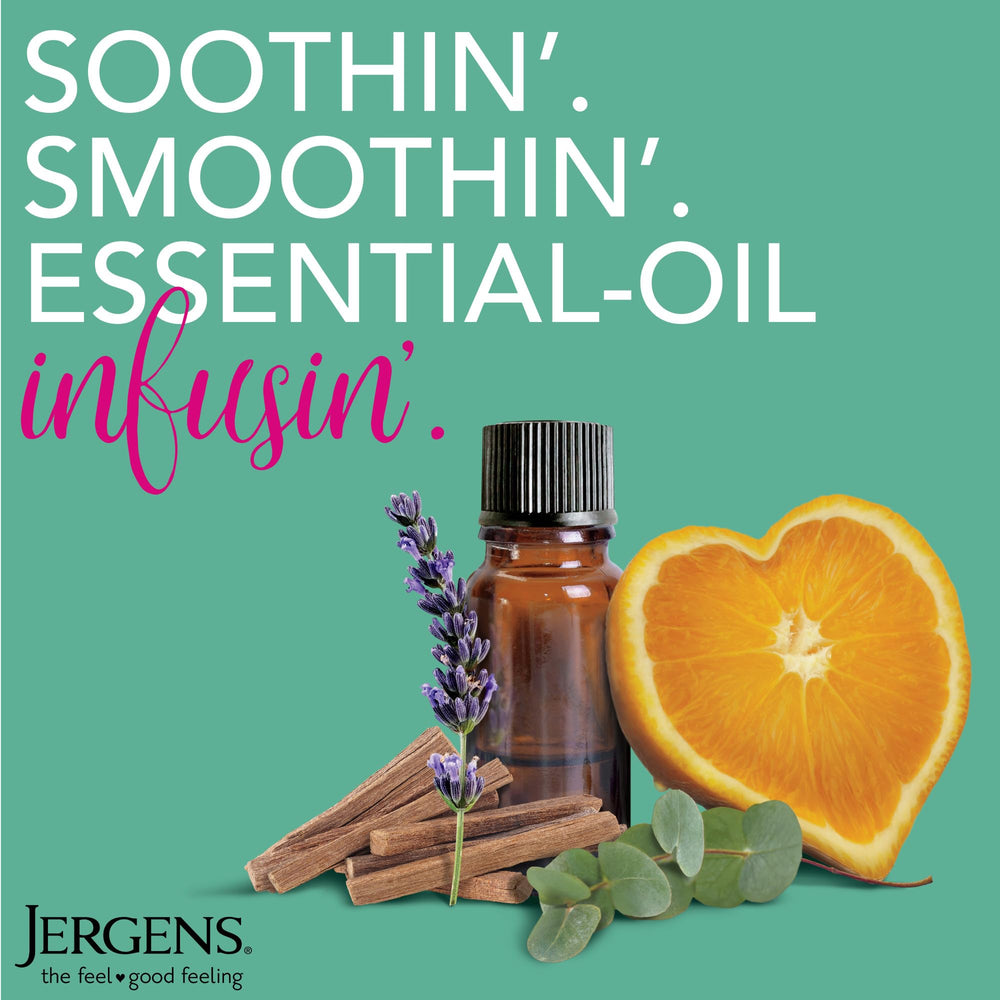 Jergens Sweet Citrus Butter being applied for daily hydration.