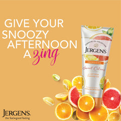 Close-up texture of Jergens Sweet Citrus Butter showing creamy richness.