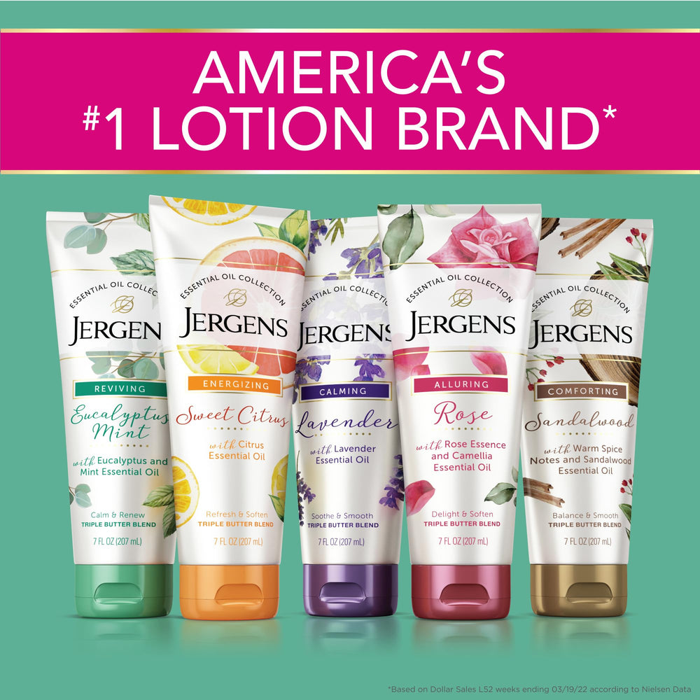 Hands applying Jergens Sweet Citrus Butter demonstrating quick absorption.