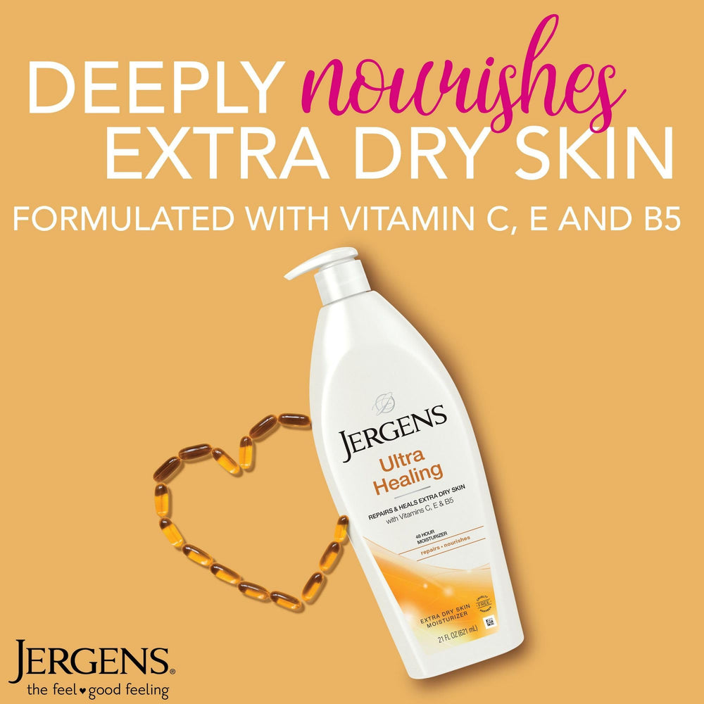 Aplicación de Jergens Ultra Healing con absorción rápida para uso diario