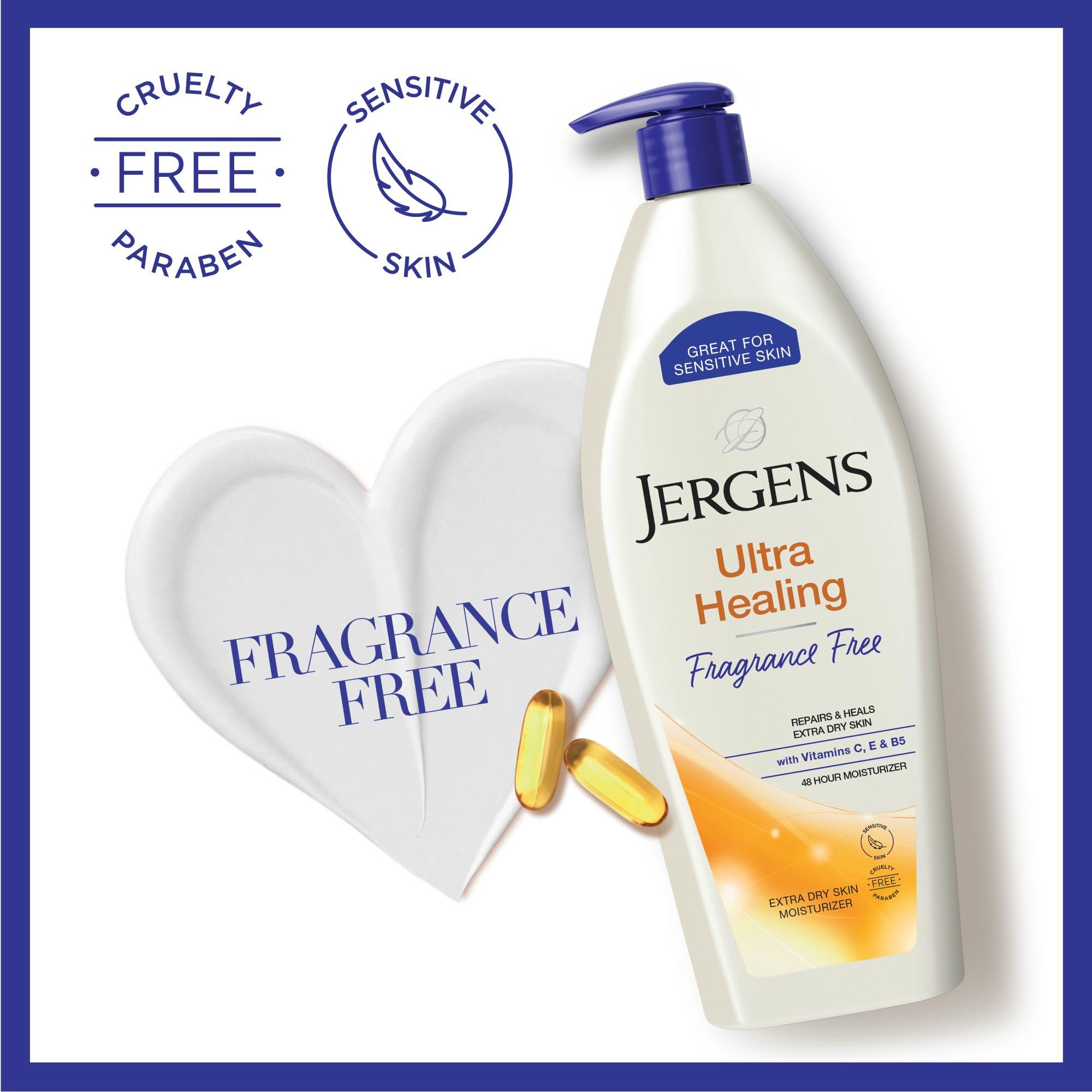 Etiqueta de Jergens Ultra Healing muestra información de ingredientes