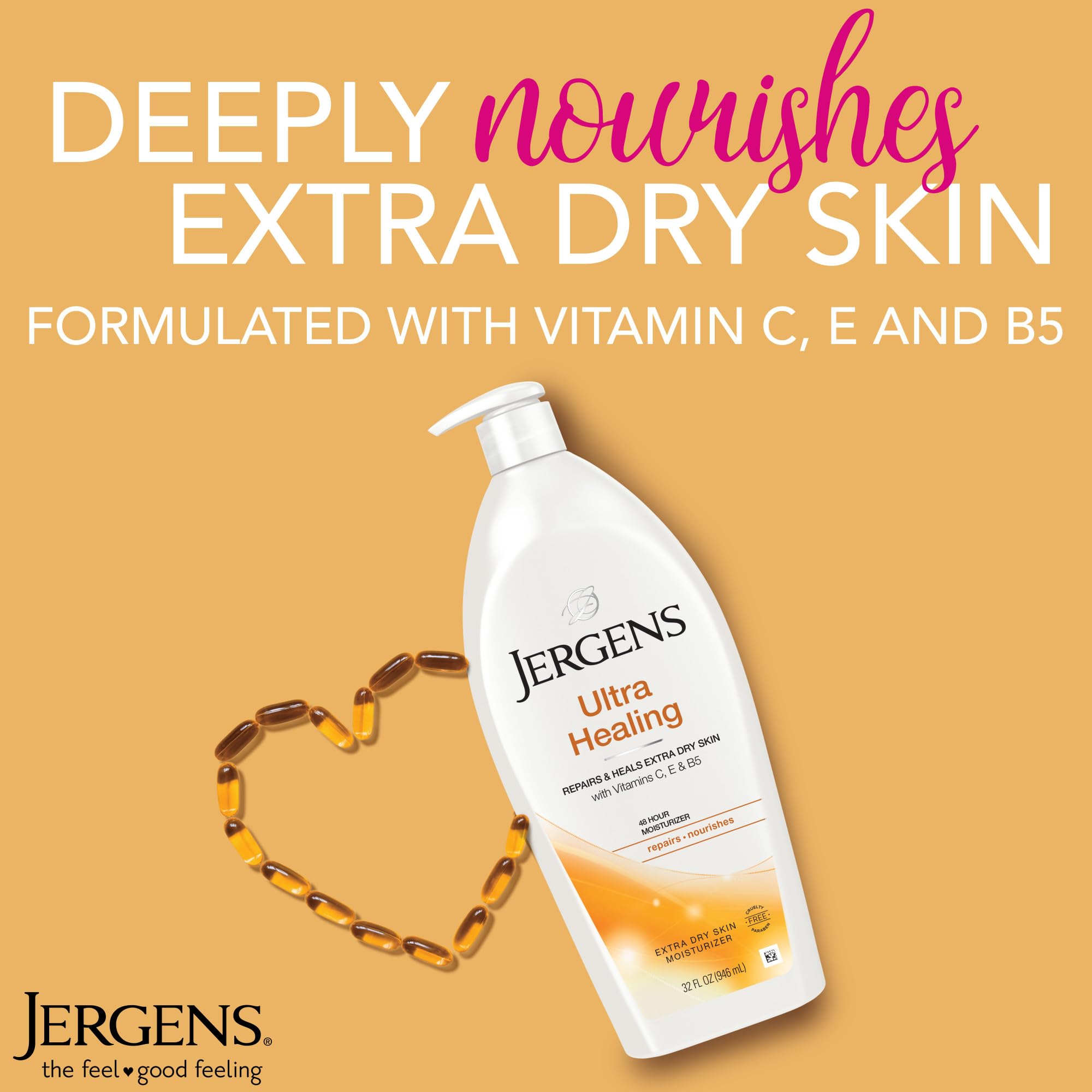 Aplicación suave de Loción Jergens Ultra Healing sobre piel seca.