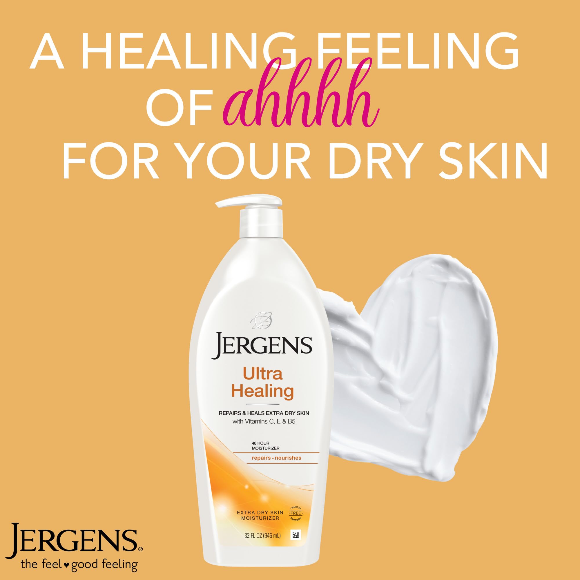 Bomba fácil de usar en Loción Jergens Ultra Healing.