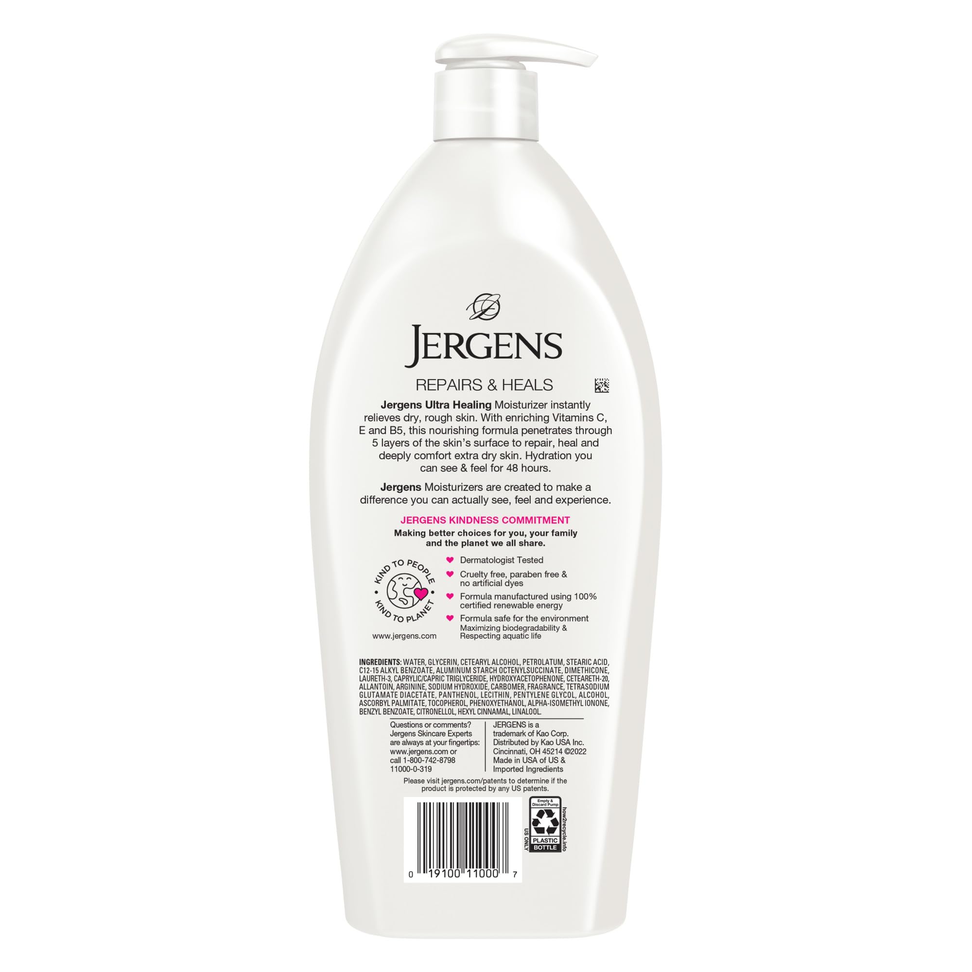 Envase de 32 oz de Jergens Ultra Healing.