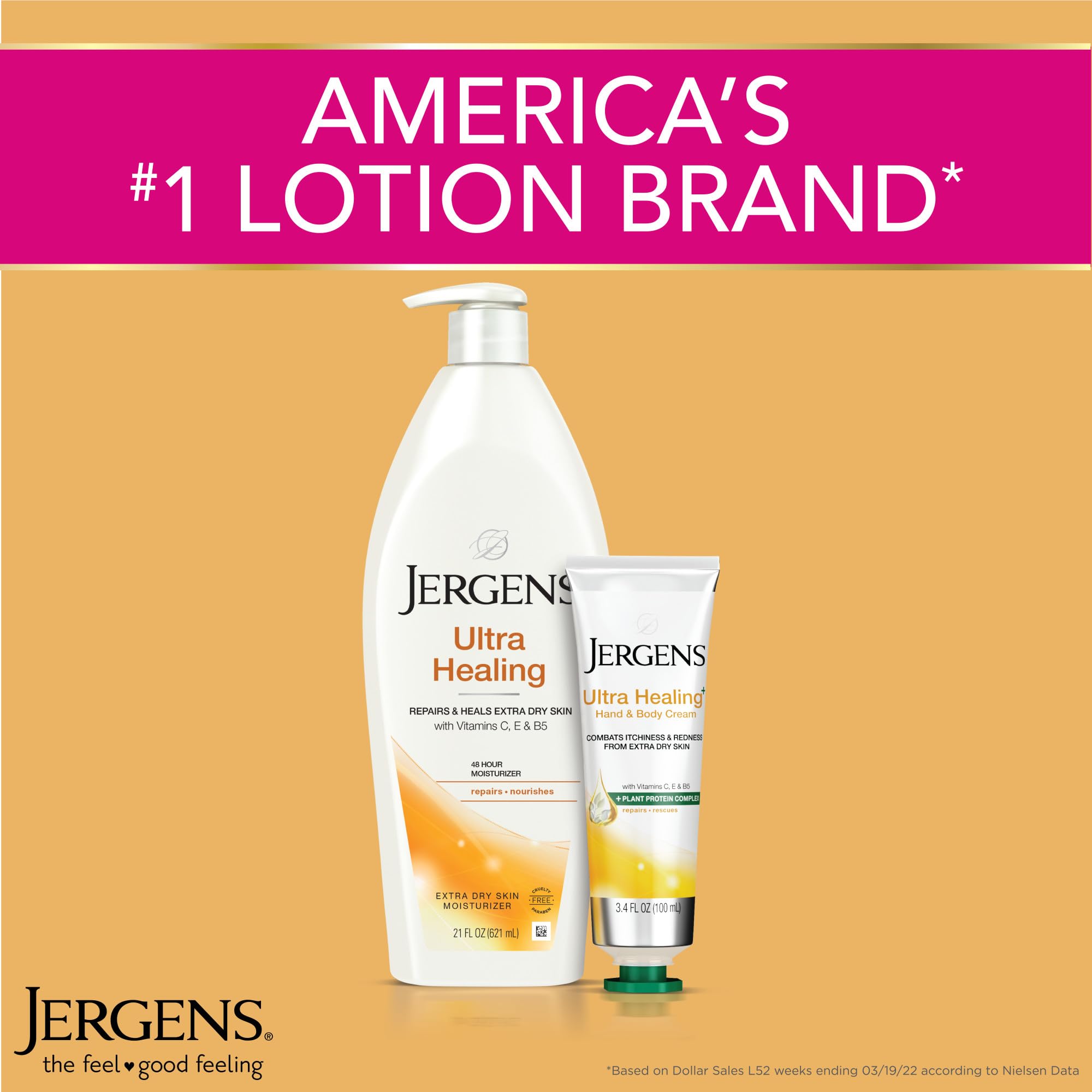 Piel luminosa tras usar Loción Jergens Ultra Healing.