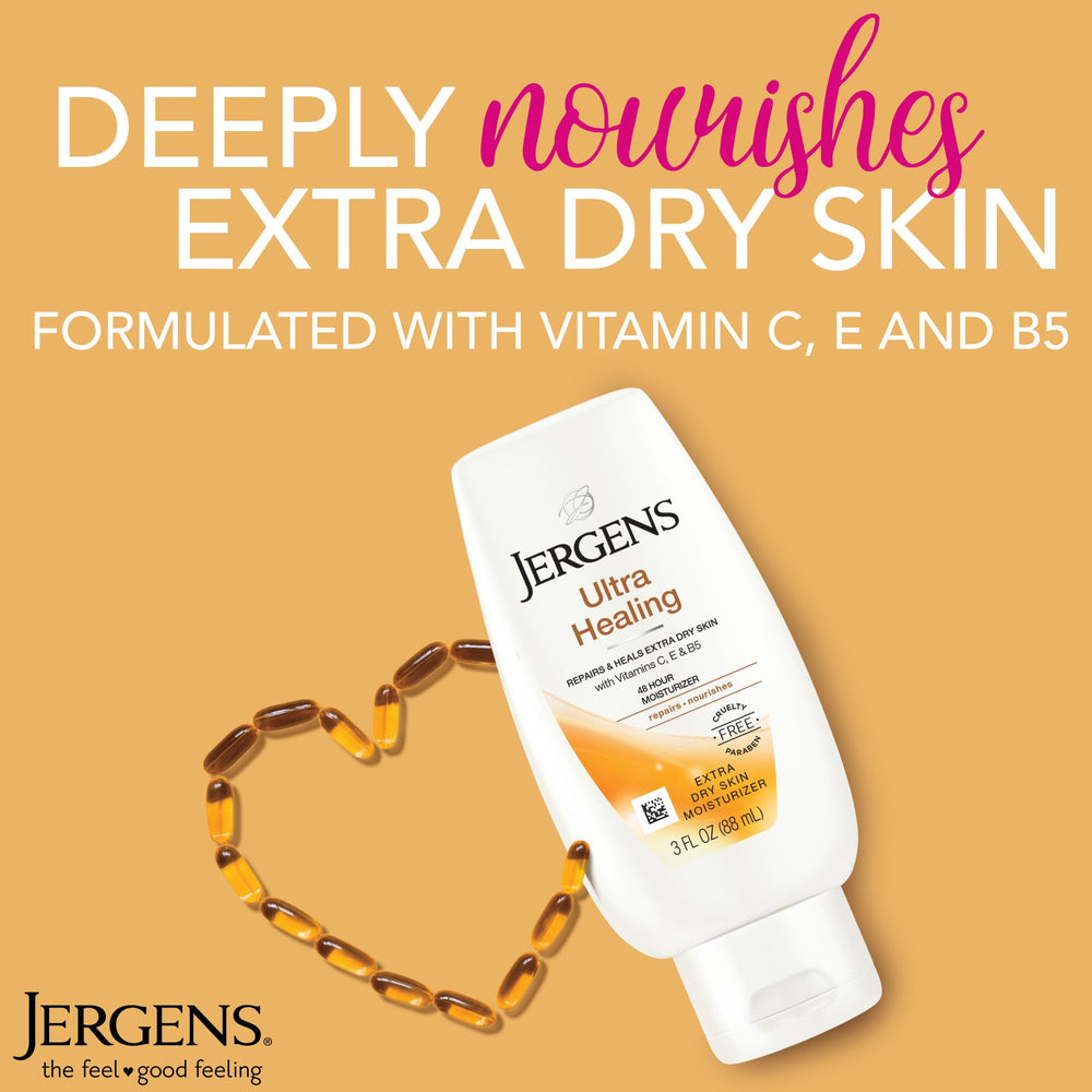 La textura cremosa de Jergens Ultra Healing hidrata con suavidad.