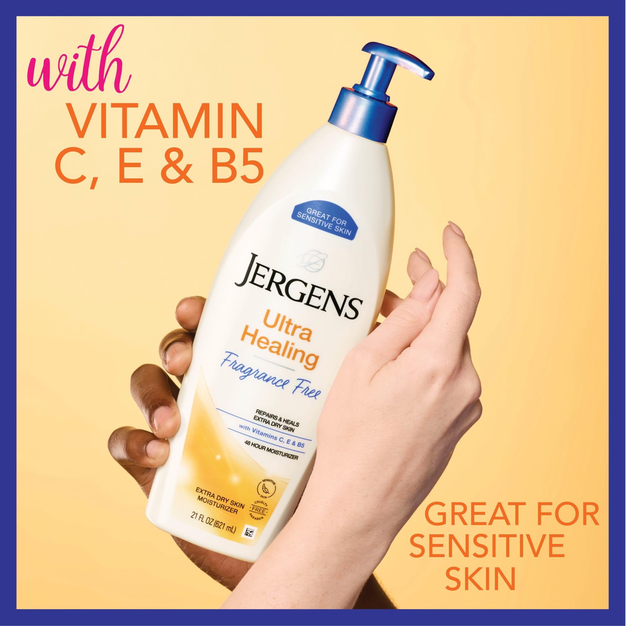 Vitaminas C, E y B5 en Jergens para piel nutrida