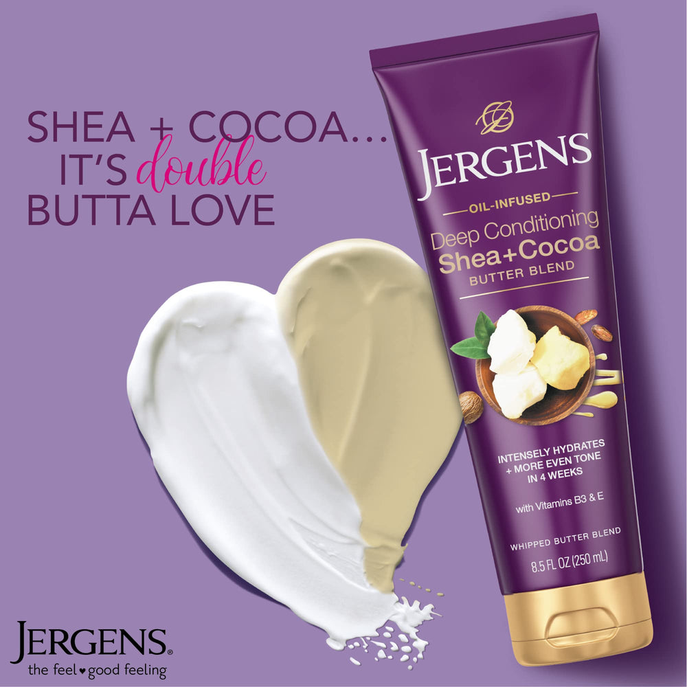 Jergens Vitamin B3 & E boosted formula nourishes skin during daily routines.