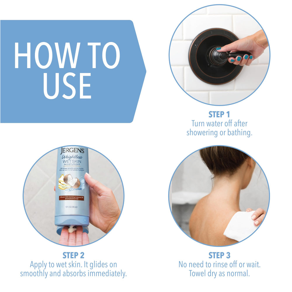 Dermatologist-tested label on Jergens Wet Skin packaging.