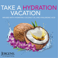 Applying Jergens Wet Skin Lotion in shower for silky, non-sticky coverage