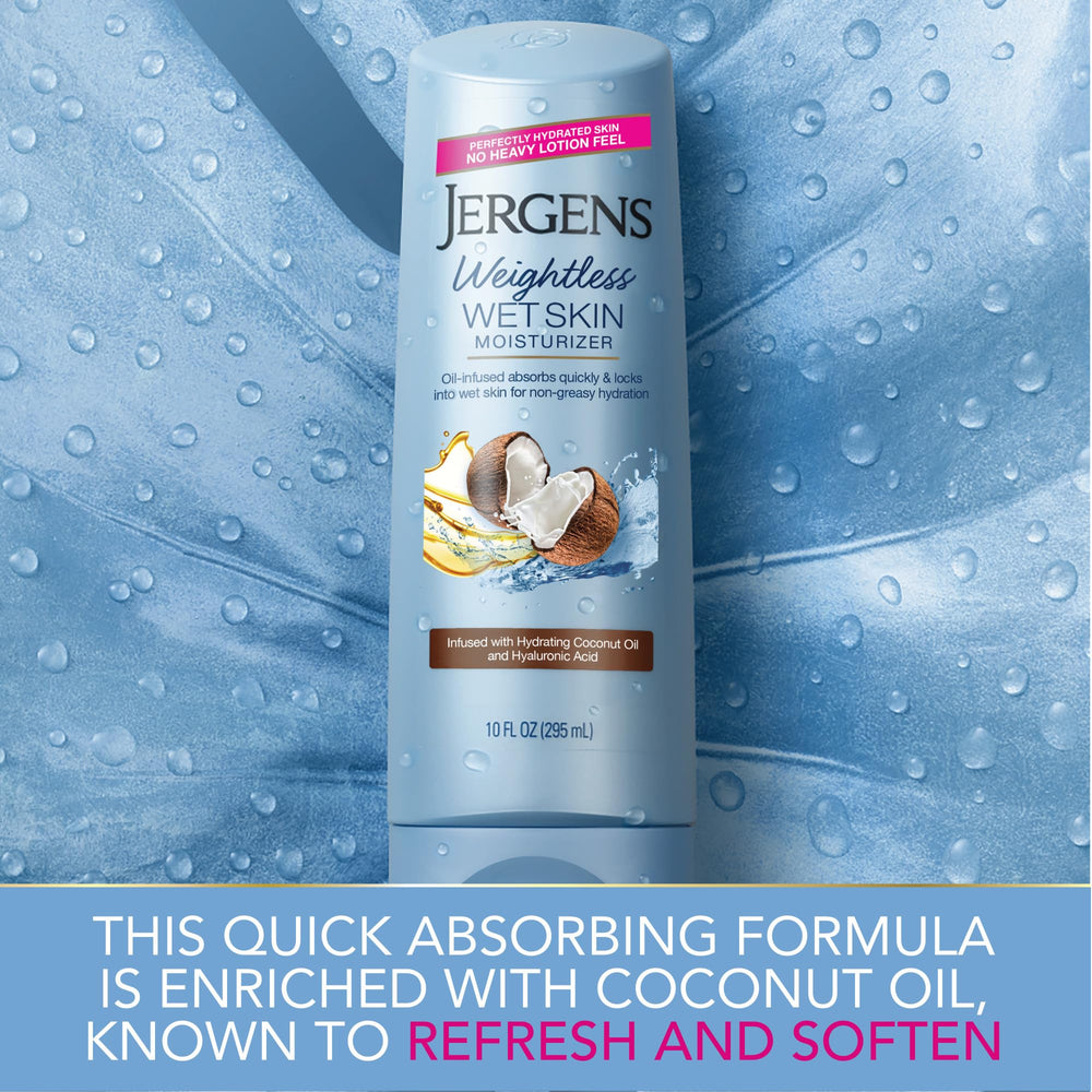 Jergens Wet Skin Lotion post-shower glow on moisturized skin
