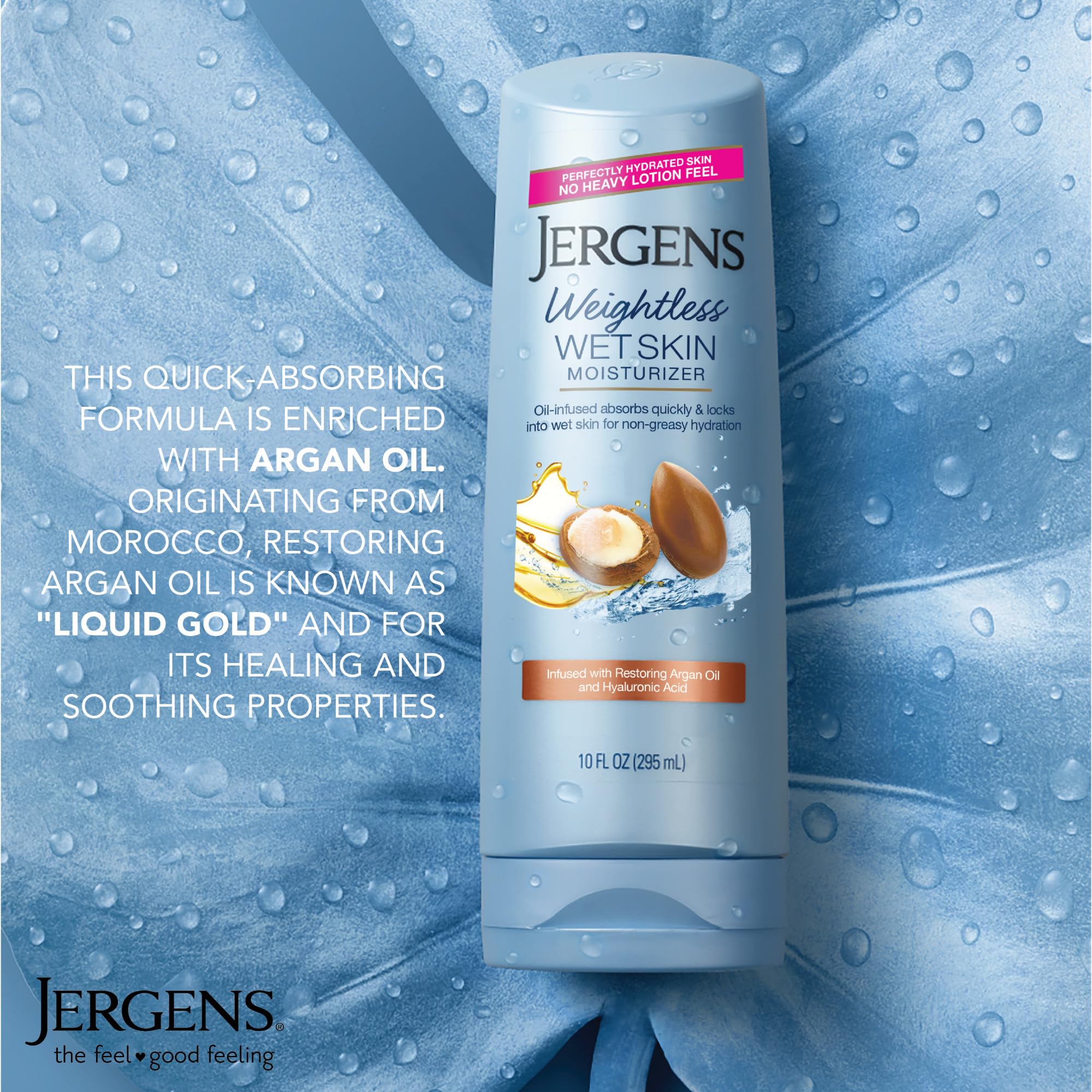Morocco-origin Argan Oil nourishes dry skin in Jergens formula.