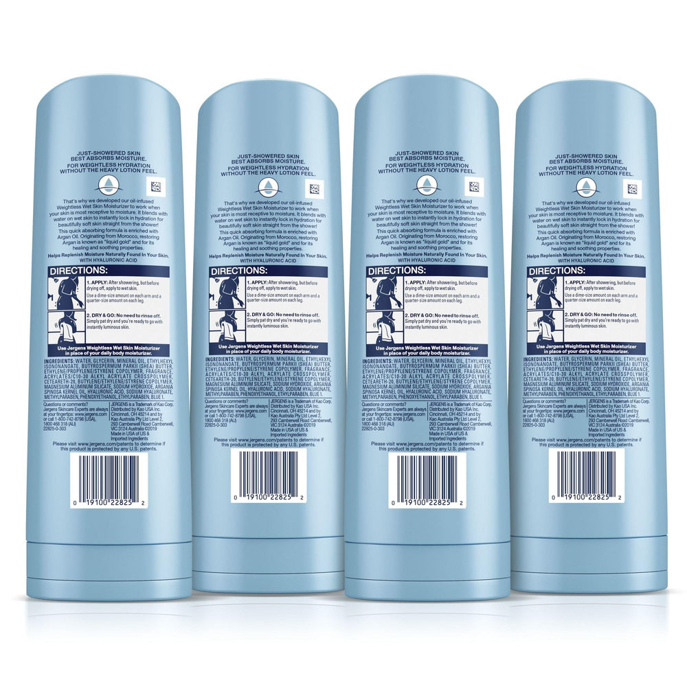 Jergens Wet Skin Moisturizer supports a healthier-looking skin appearance.