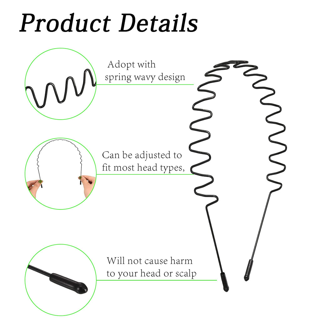 JERLITU adjustable wire headband fits most heads for comfort.