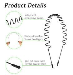 JERLITU adjustable wire headband fits most heads for comfort.