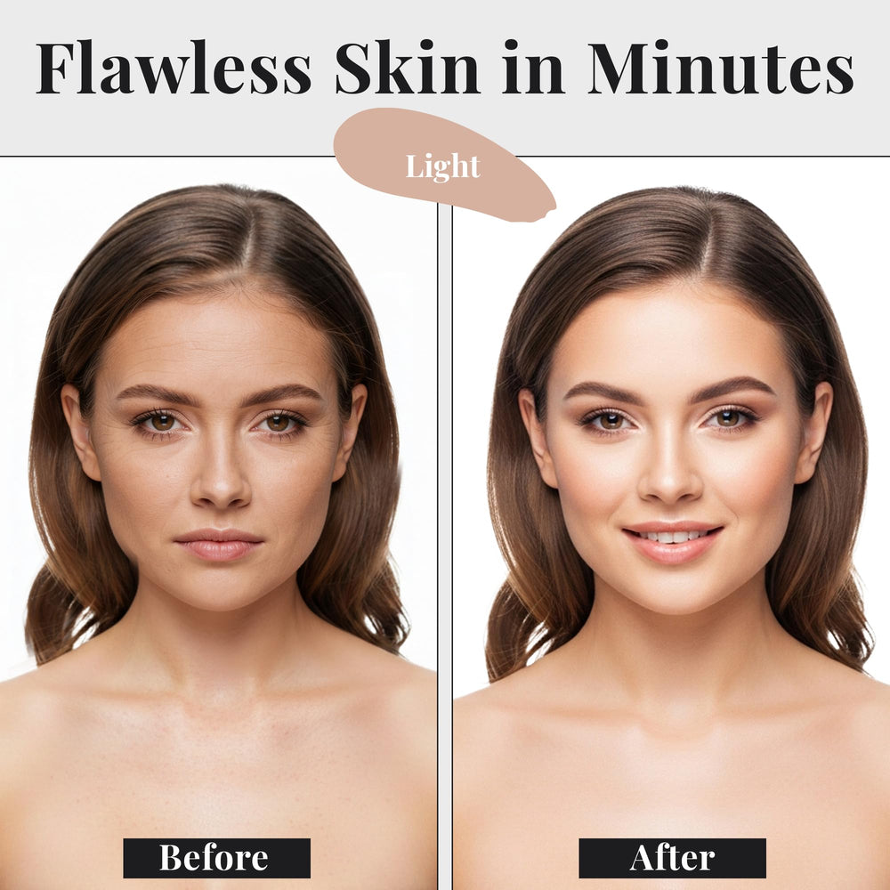 Jerome Alexander foundation enriched with hyaluronic acid and niacinamide hydrates during wear.