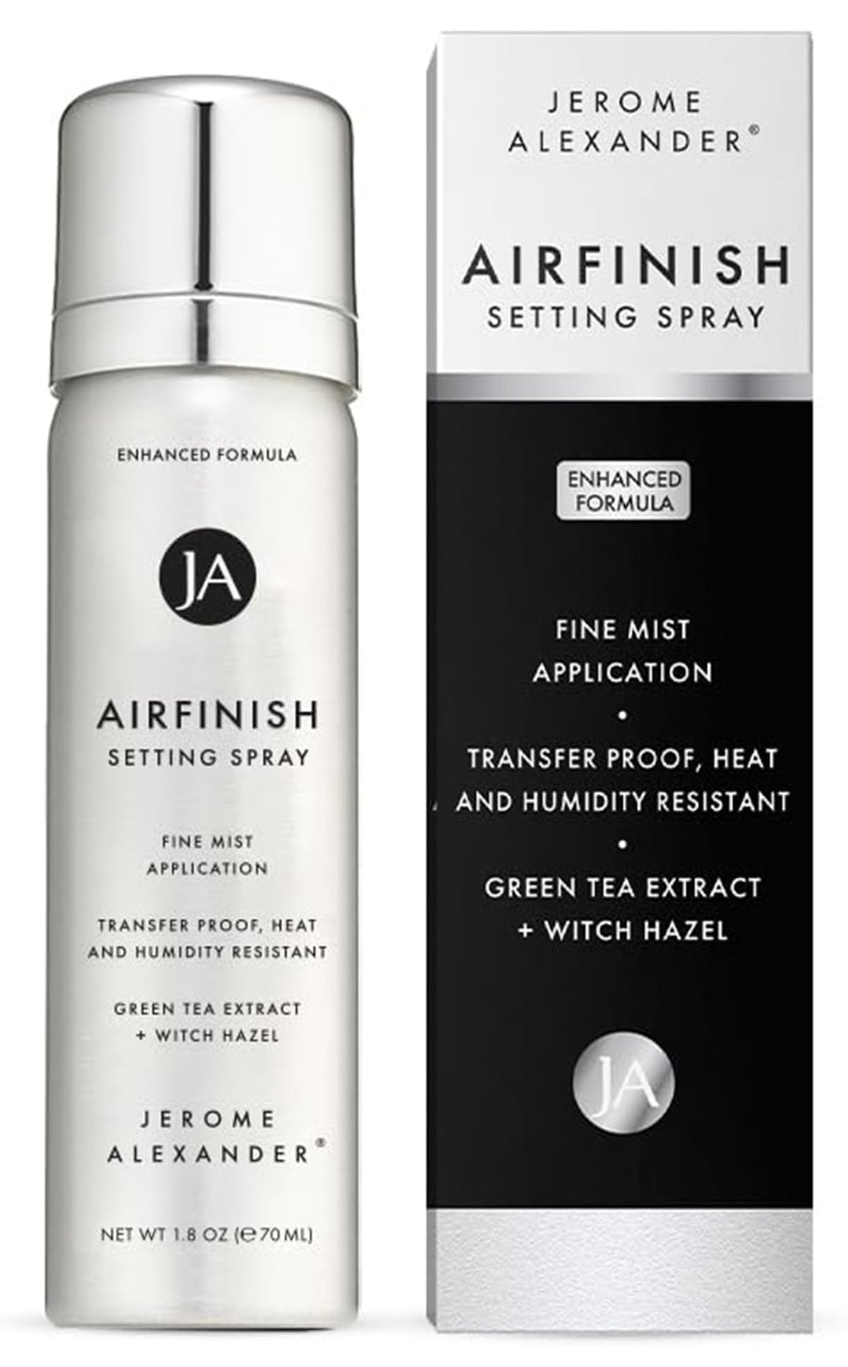 Jerome Alexander MagicMinerals AirFinish, botella frontal, acabado ligero y mate para maquillaje duradero.