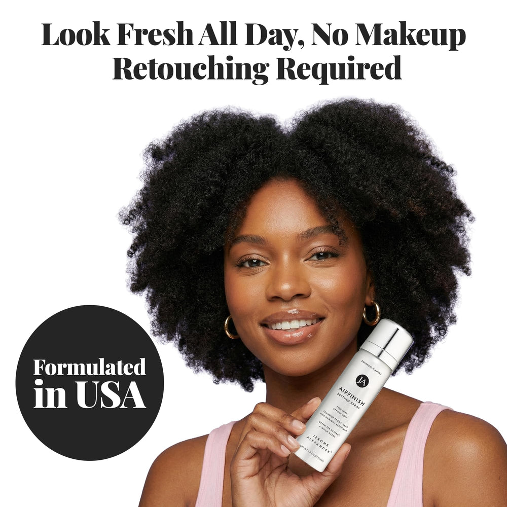 Jerome Alexander MagicMinerals AirFinish, fijando maquillaje, resultados estables durante el día.
