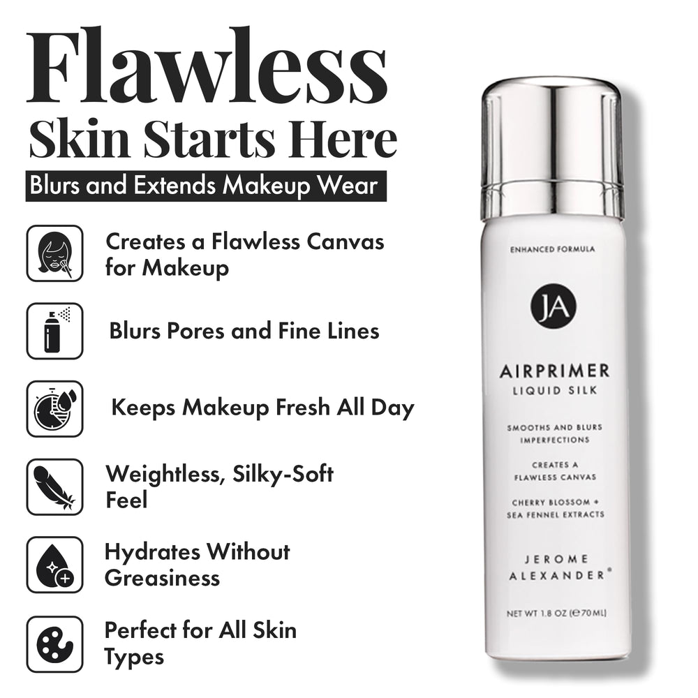 Jerome Alexander MagicMinerals LiquidSilk Air Primer, textura ligera para un acabado uniforme.