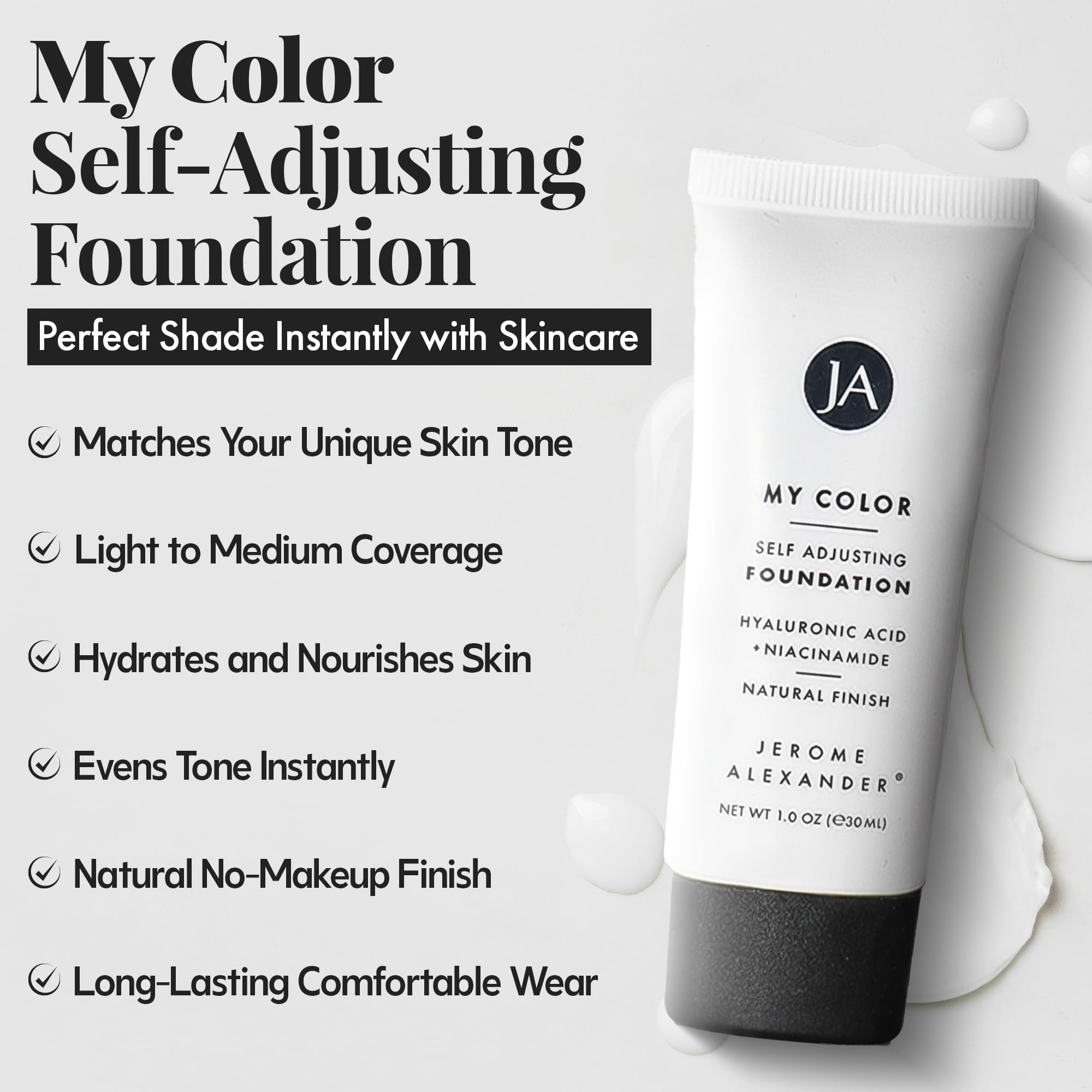 Jerome Alexander My Color foundation with kabuki brush ready for smooth blending