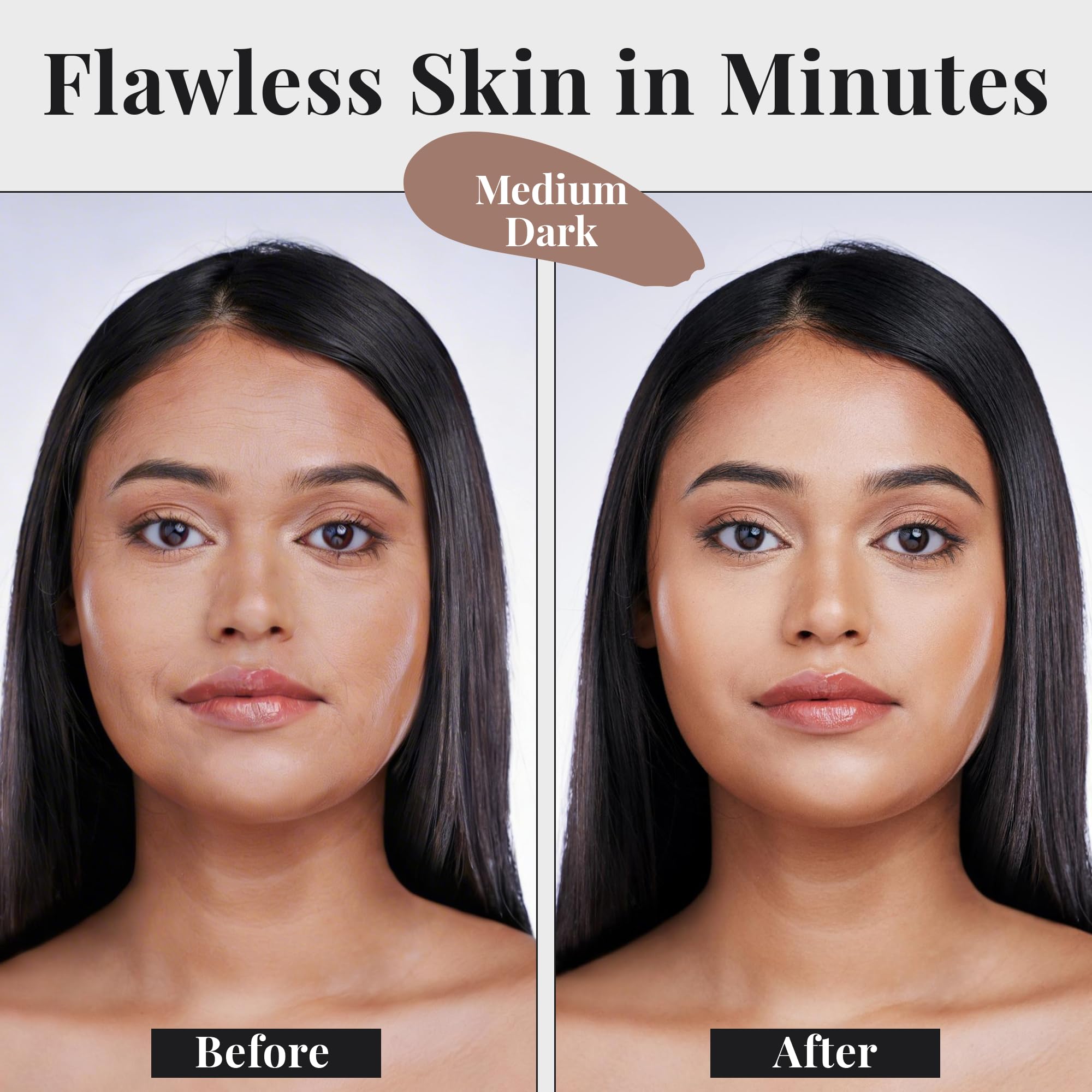Jerome Alexander My Color foundation swatch on skin during shade transformation