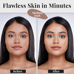 Jerome Alexander My Color foundation swatch on skin during shade transformation