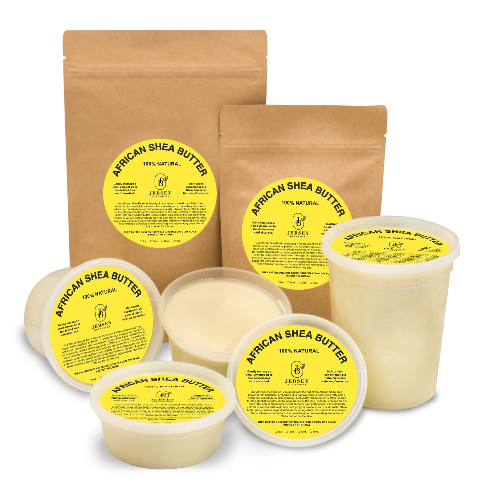 Jersey Botanical Shea Butter Ivory Raw pour-shot highlights creamy texture for easy application