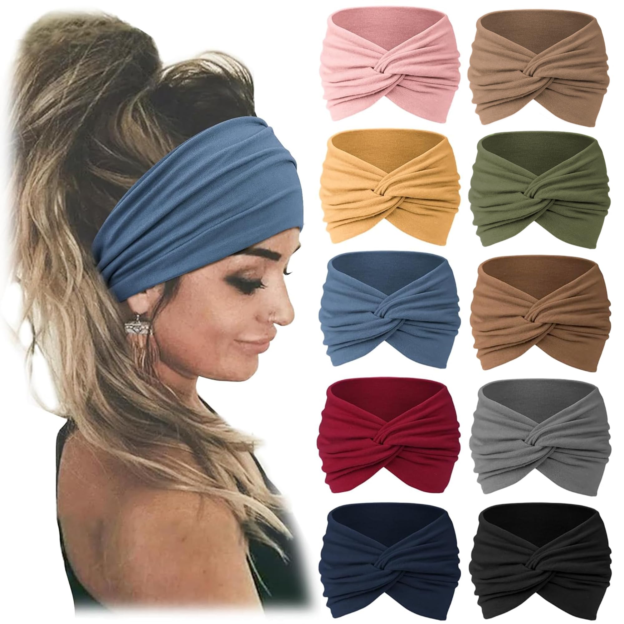 Jesries banda para cabello ancho, ideal para deporte y antideslizantes.