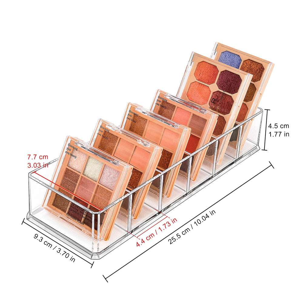 JessLab 3-compartment acrylic organizer for compact, organized vanity storage.