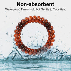 JessLab spiral hair tie worn as bracelet showcases versatile style.