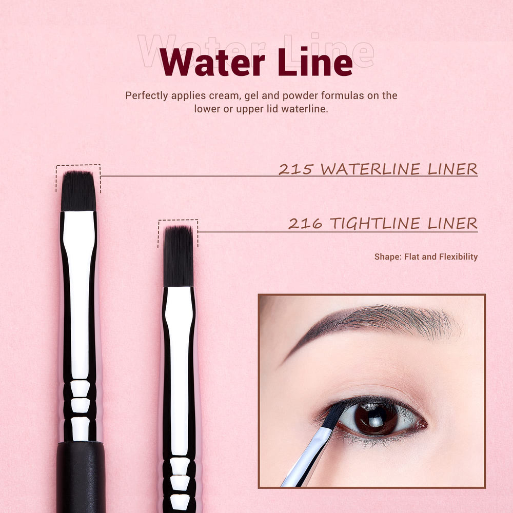 Jessup Eyeliner Brush Set ergonomic-handle for comfortable grip