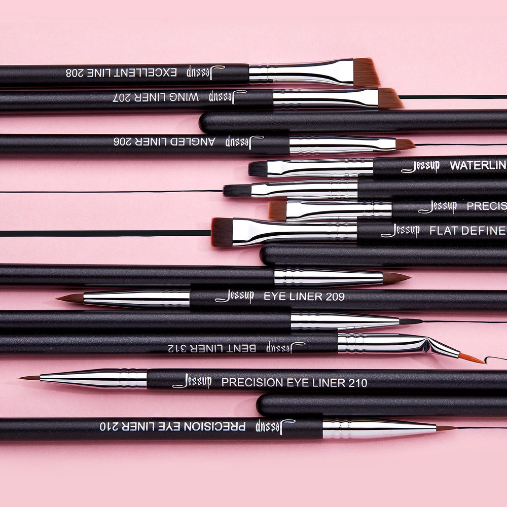 Jessup Eyeliner Brush Set portable-case for on-the-go makeup
