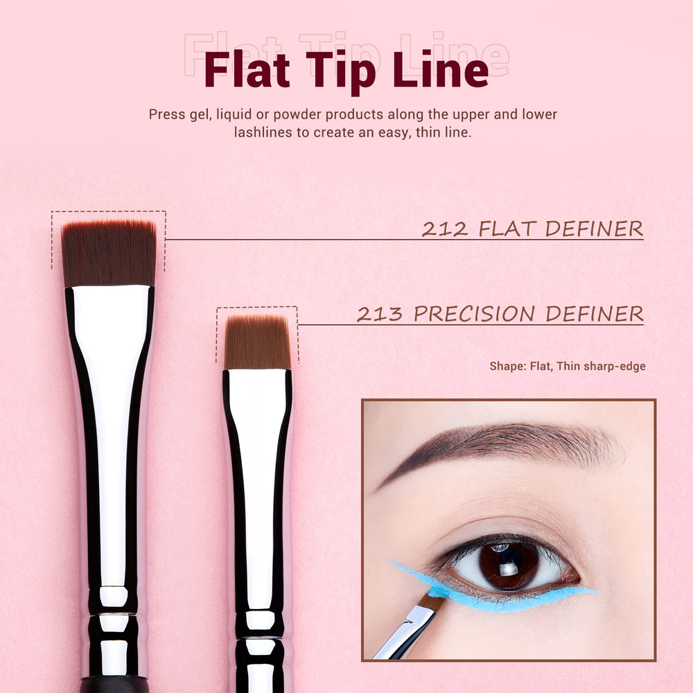 Jessup Eyeliner Brush Set tapered-tip for sharp cat-eye