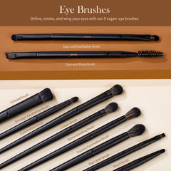 Jessup eyeshadow brush set for versatile textures and seamless blending.