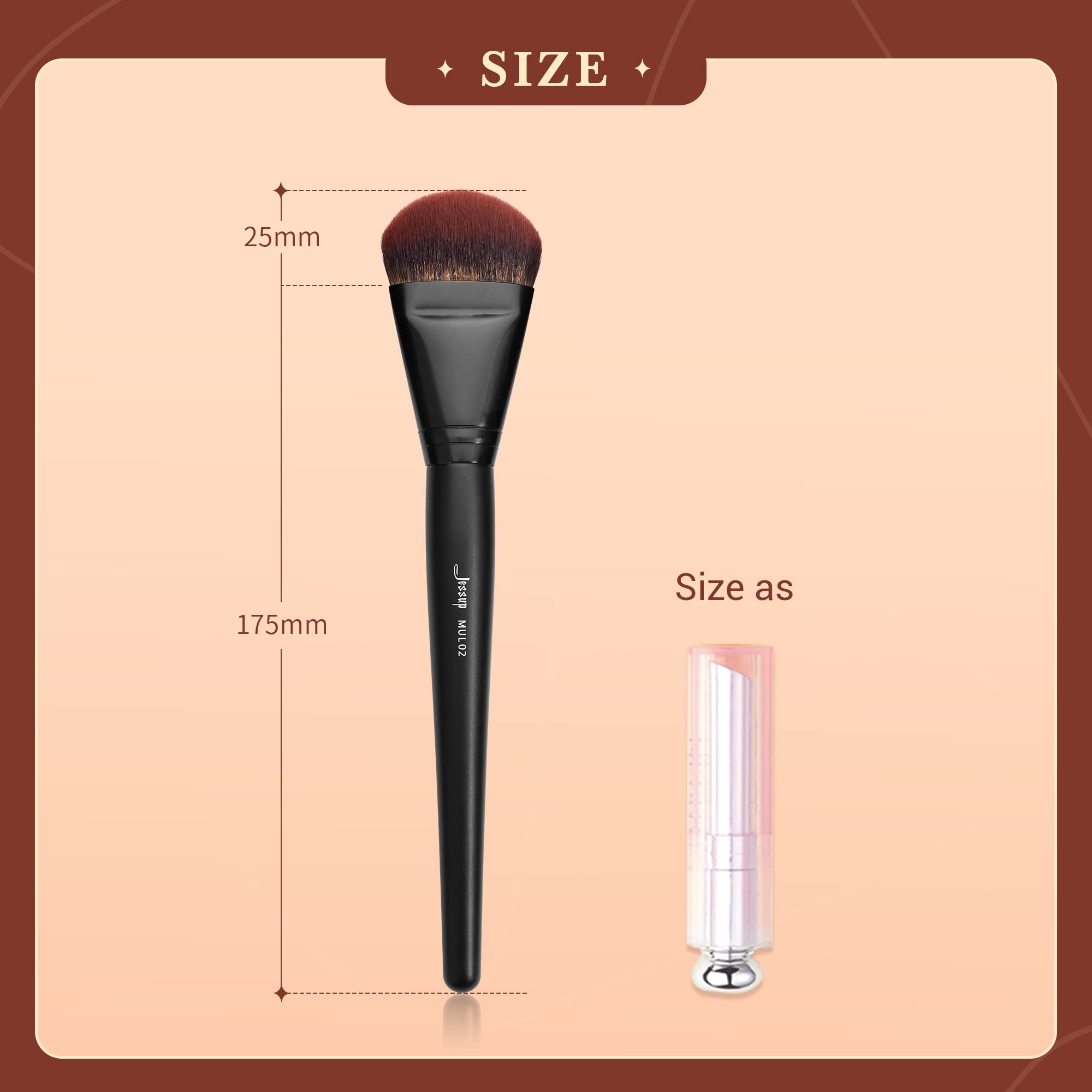 Ergonomic handle helps control during busy makeup routines.