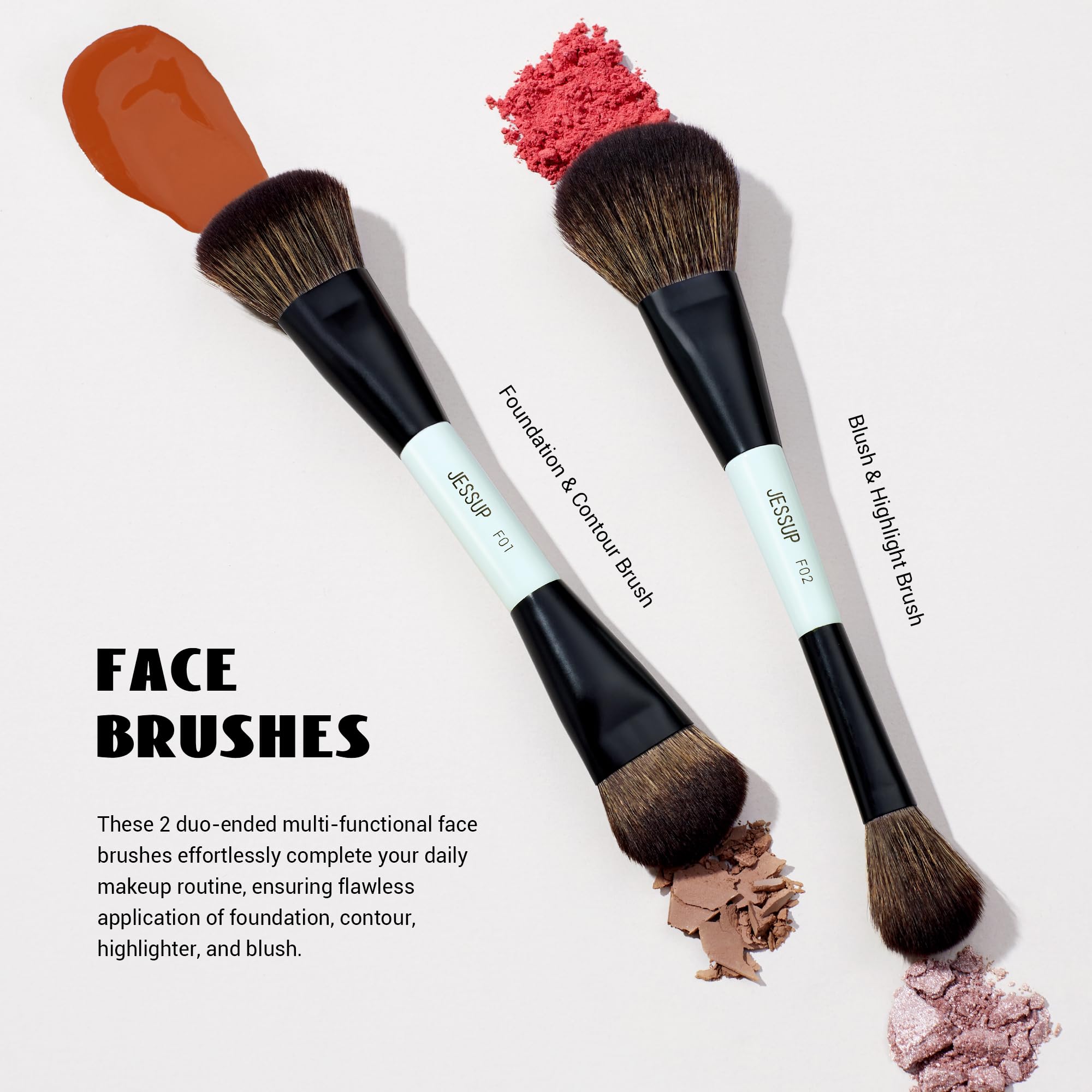 Jessup eyeshadow brushes enable precise placement and seamless blending