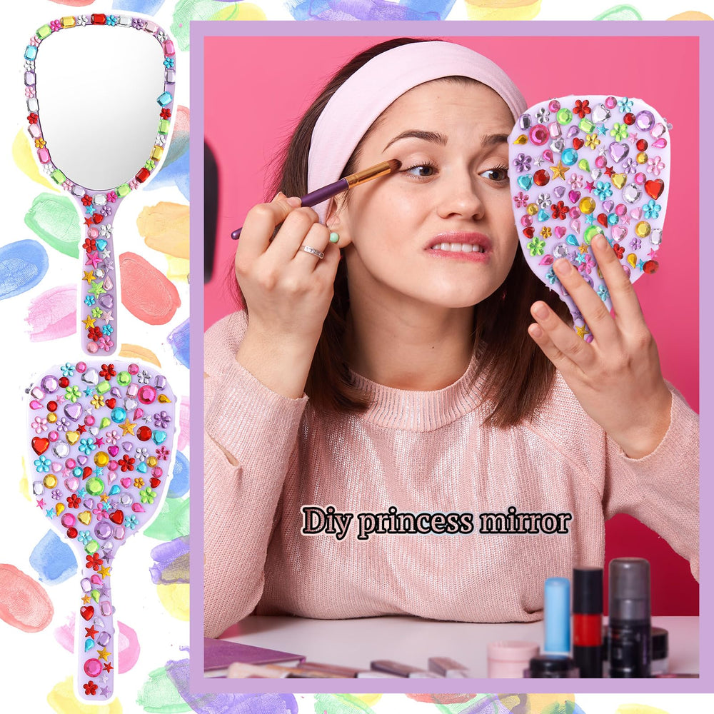 Jetec pink handheld mirror compact for versatile vanity use.