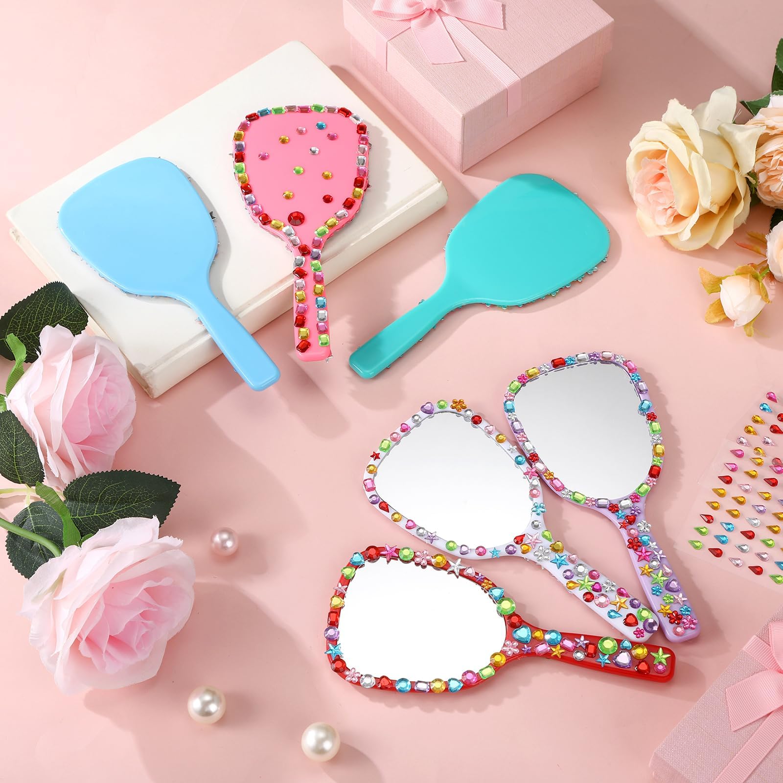 Jetec purple handheld mirror compact for quick makeovers.