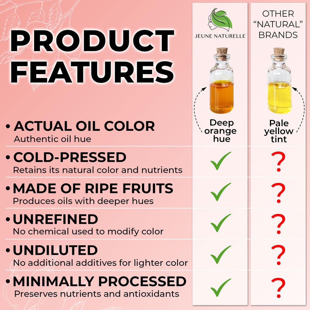 Aceite de rosa de frutos enteros Jeune Naturelle, nutrición suave para la piel.
