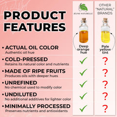 Aceite de rosa de frutos enteros Jeune Naturelle, nutrición suave para la piel.