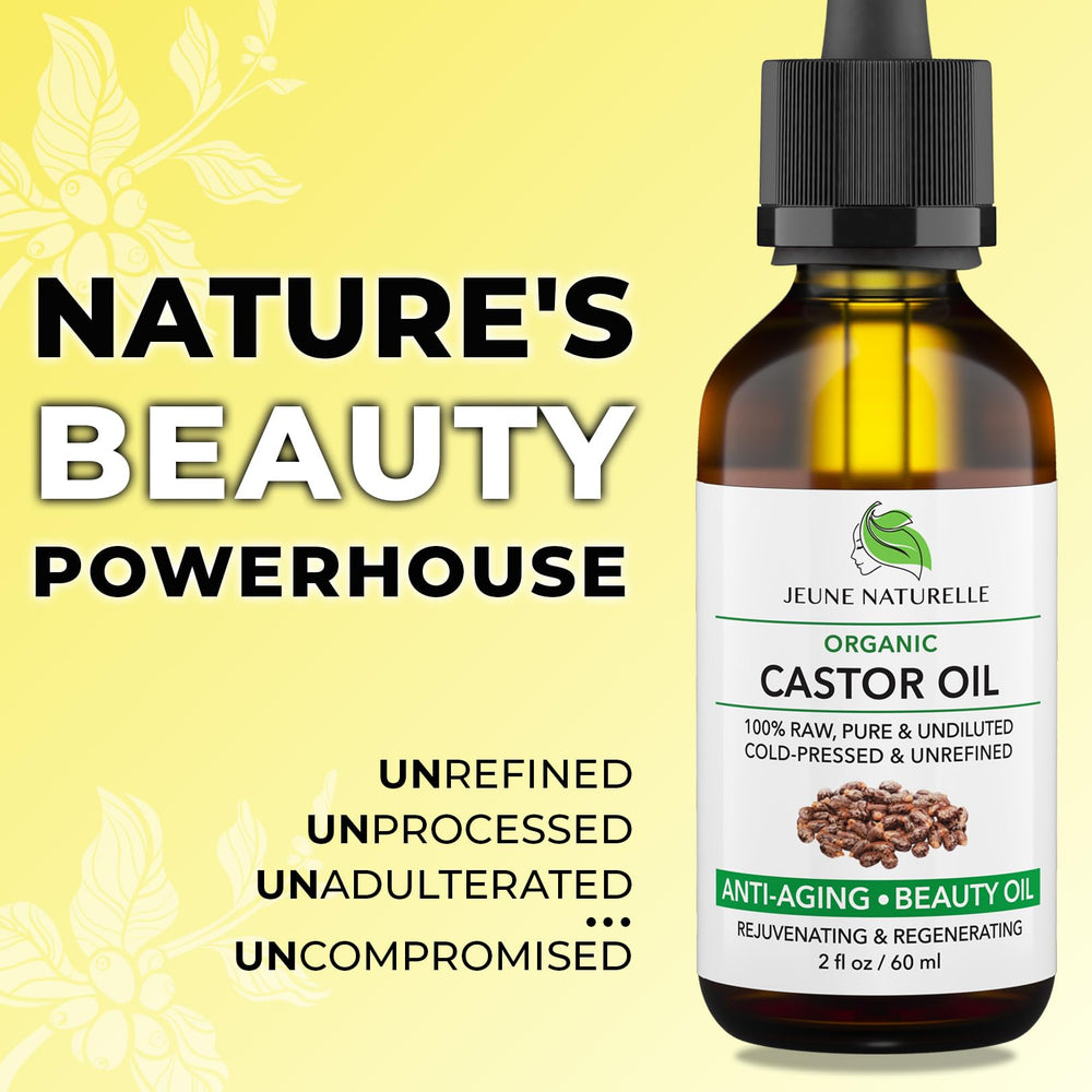Jeune Naturelle castor oil with eyelash brush for precise lash and brow application