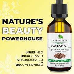 Jeune Naturelle castor oil with eyelash brush for precise lash and brow application